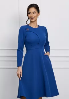 Rochie Moze albastra cu aplicatie florala imagine