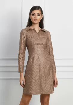 Rochie Moze bej din piele ecologica imagine