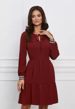 Rochie Moze caramizie cu volanas pe fusta imagine