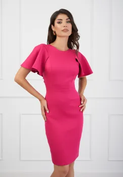 Rochie Moze fucsia cu maneci scurte evazate imagine