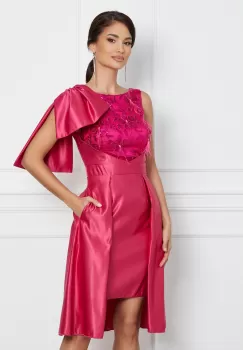 Rochie Moze fucsia cu paiete si funda imagine