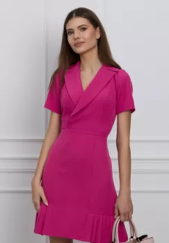 Rochie Moze fucsia cu pliuri la baza imagine