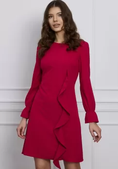Rochie Moze fucsia cu volanas imagine