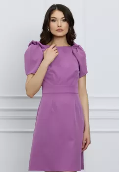 Rochie Moze lila cu umeri bufanti imagine