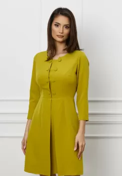 Rochie Moze lime cu nasturi pe bust imagine