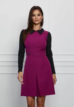 Rochie Moze magenta cu pliu pe fusta imagine