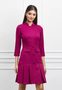 Rochie Moze magenta cu pliuri la baza imagine