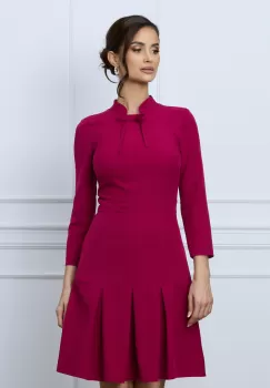 Rochie Moze magenta cu pliuri pe fusta imagine