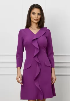 Rochie Moze magenta cu volan imagine