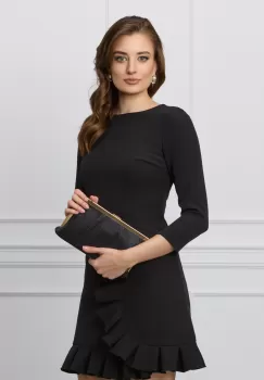 Rochie Moze neagra cu volanas pe fusta imagine