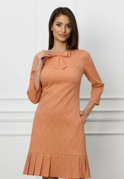 Rochie Moze orange cu funda la bust imagine