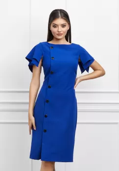 Rochie Samanta albastra cu nasturi imagine