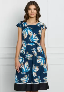 Rochie Sore bleumarin cu flori albastre imagine
