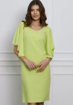 Rochie Vera lime cu maneci fluture imagine