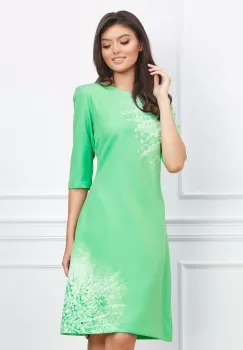 Rochie Viviana verde cu imprimeuri imagine