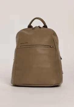 Rucsac casual gri cu buzunar frontal si aspect rafinat imagine