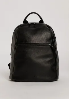 Rucsac casual negru cu buzunar frontal si aspect rafinat imagine