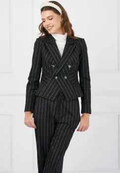 Sacou Betty scurt negru cu dungi imagine