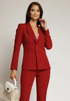 Sacou dama bordo cu croi cambrat si inchidere la doi nasturi imagine