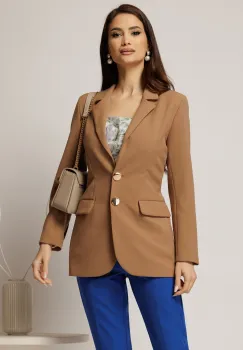 Sacou Melody bej cu buzunare si inchidere cu nasturi imagine