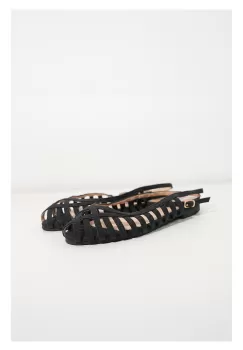 Sandale Ilona negre casual cu talpa joasa imagine