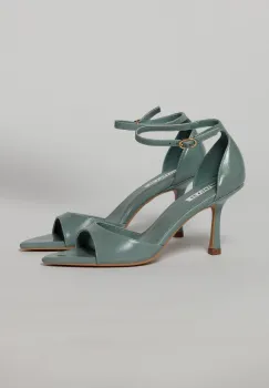 Sandale verde menta elegante din piele ecologica cu varf ascutit imagine