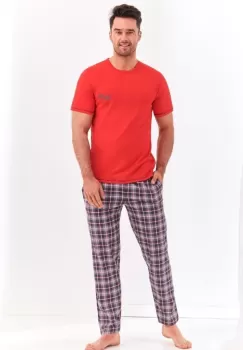 Pijama din bumbac Jeremi - Rosu Rosu L imagine