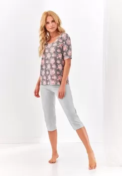 Pijama din bumbac Lidia - Grafit Grafit M imagine