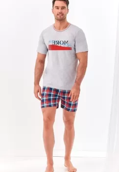 Pijama din bumbac Szymon - Gri Gri L imagine