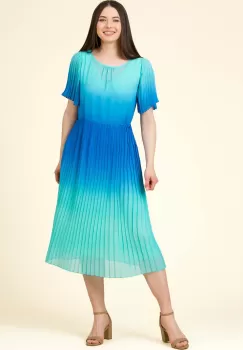 Rochie plisata Blue Waves imagine