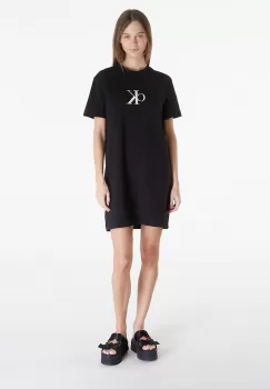 Rochie Calvin Klein Jeans Satin Ck T-Shirt Dress Black imagine