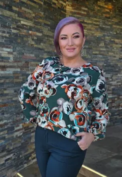 Bluza 417 vascoza imp verde Anesia imagine