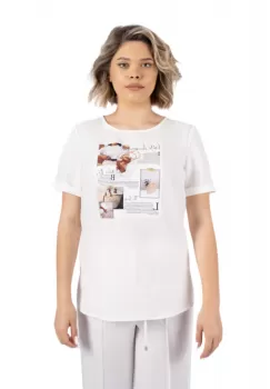 Bluza 4738 alba imprimata La Donna imagine