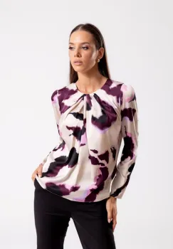 Bluza C4432 imprimata roz Caramel imagine
