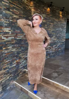 Rochie 2079 bej Fany Lux imagine