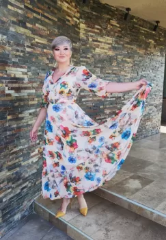 Rochie 2130 flori Fany Lux imagine