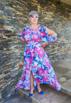 Rochie 2136 flori Fany Lux imagine