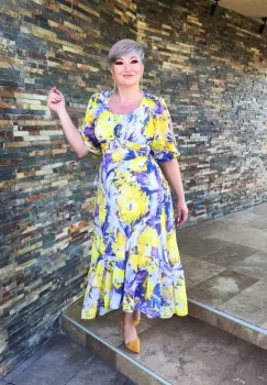 Rochie 2137 flori Fany Lux imagine