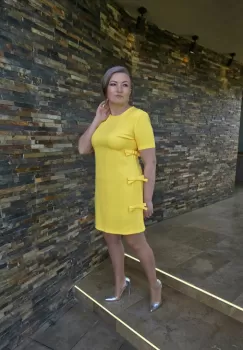 Rochie 2226 galbena MBG imagine