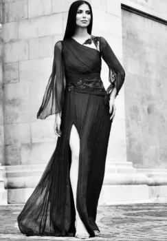 Rochie 5079 matase naturala neagra Ginette imagine