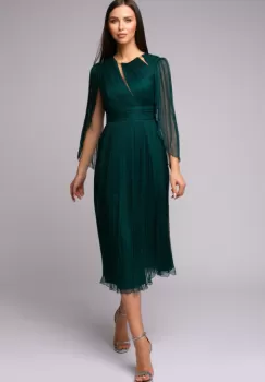 Rochie 5095 matase naturala verde Ginette imagine