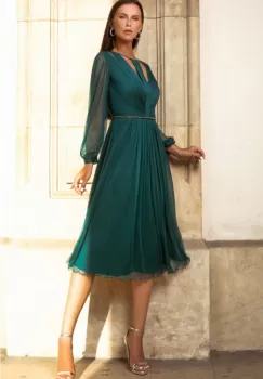 Rochie 537 T66 verde Ginette imagine