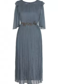 Rochie 710 gri matase naturala Viada imagine