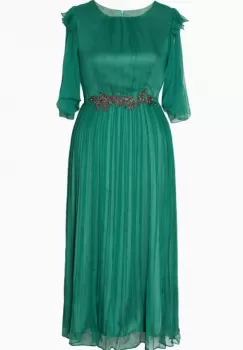 Rochie 710 verde matase naturala Viada imagine