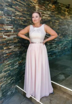 Rochie lunga roz Fany Lux imagine