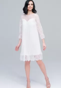 Rochie M516 T68 alba Ginette imagine