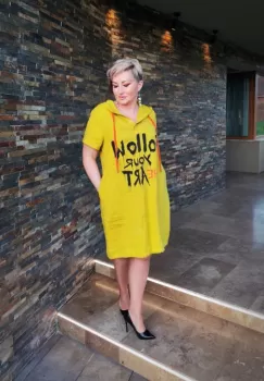 Rochie T119 galben imagine