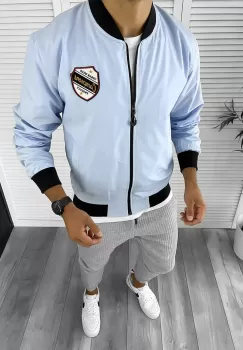 Geaca barbati de toamna albastra din fas subtire 12334 N4 5 imagine