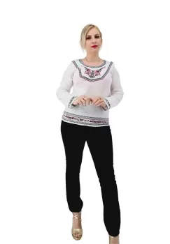 Bluza alba cu broderie - Cati 2 imagine