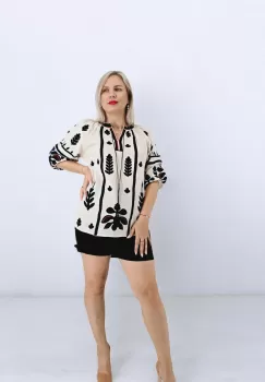 Bluza stilizata crem Mallorca imagine
